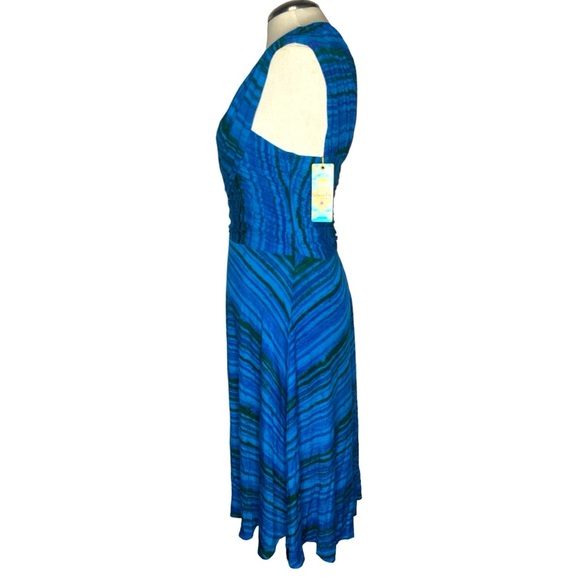 Plenty Tracy Reese Jersey Dress Sleeveless Blue Striped Anthropologie Size L NWT - Picture 2 of 9